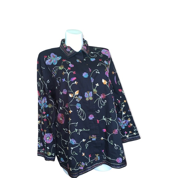 The Quacker Factory Sequins Shacket Button-Down Jacket, Size 1X - Picture 11 of 16